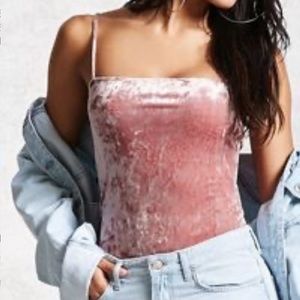 NWOT forever21 muave velvet bodysuit
